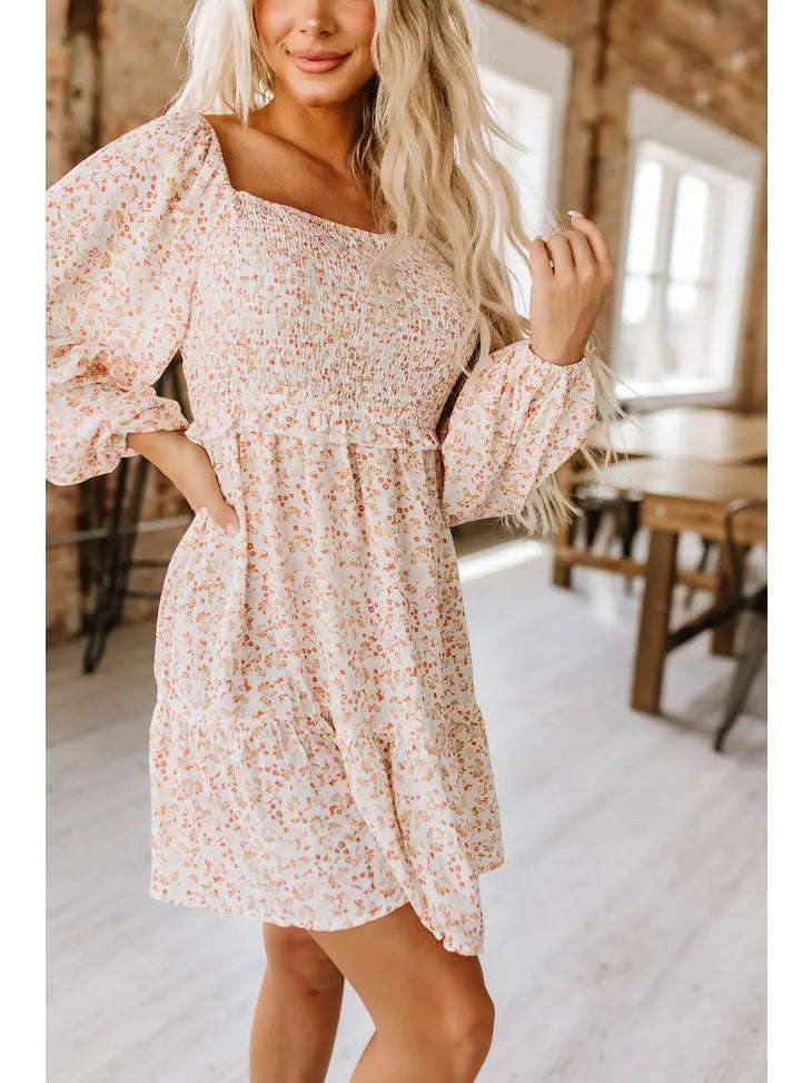Flowy Puff Sleeve Dress