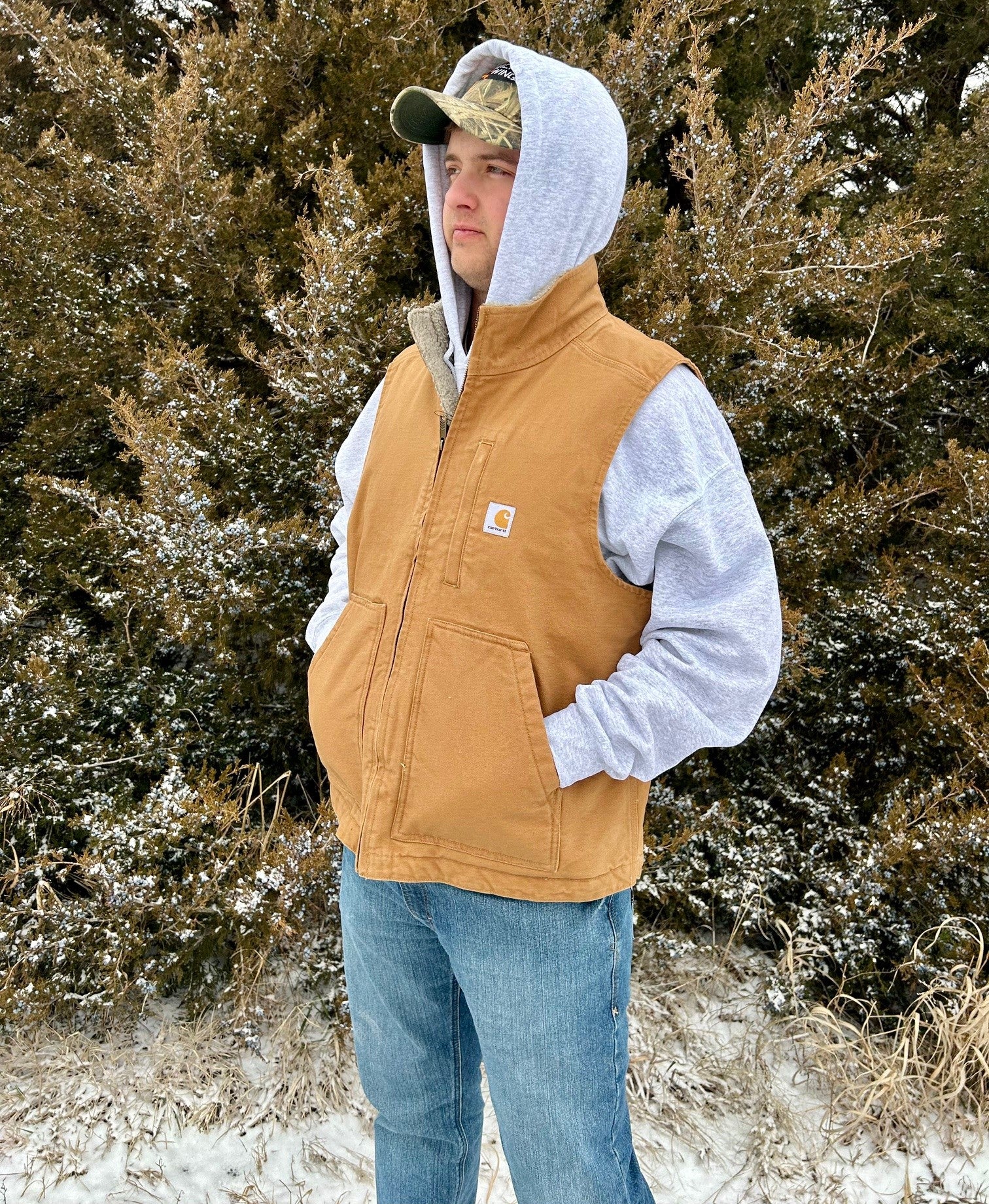 Sherpa Lined Carhartt Vest -Brown1