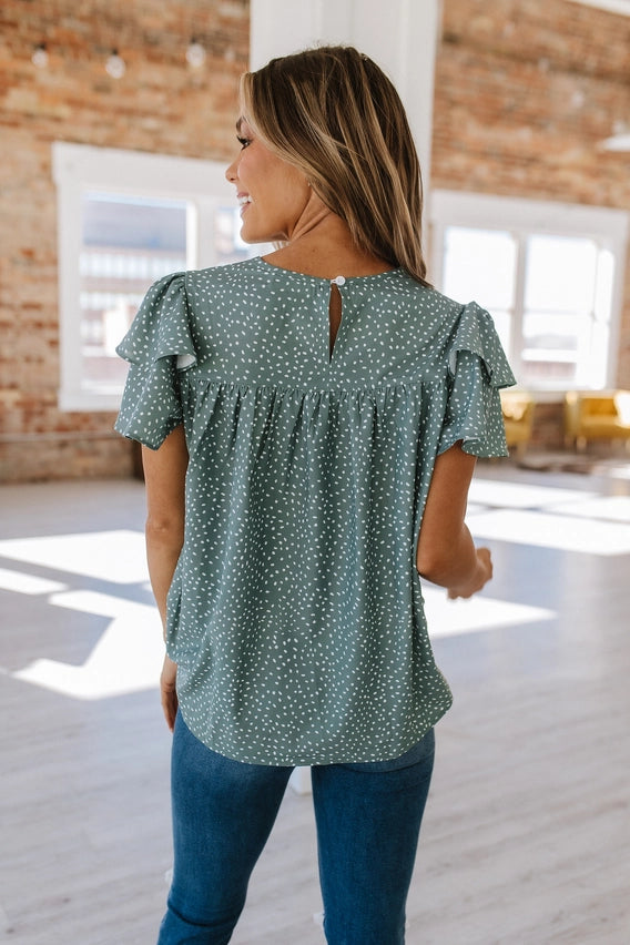 Erica's Pleated Ruffle Blouse