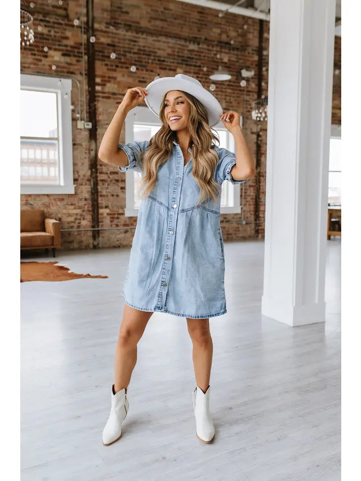 Dawn Short Sleeve Denim Dress