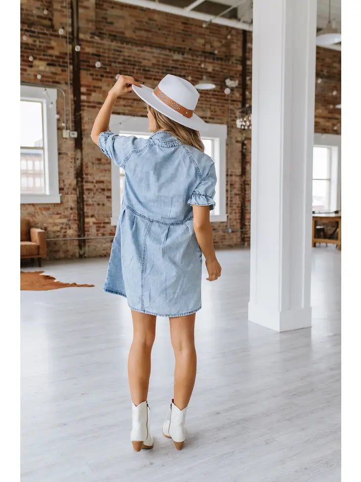 Dawn Short Sleeve Denim Dress