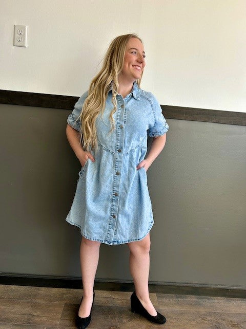 Dawn Short Sleeve Denim Dress