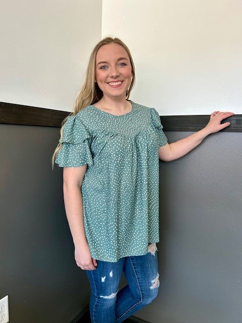 Erica's Pleated Ruffle Blouse